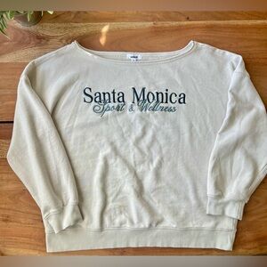 Garage Cream Wide Neck Sweatshirt